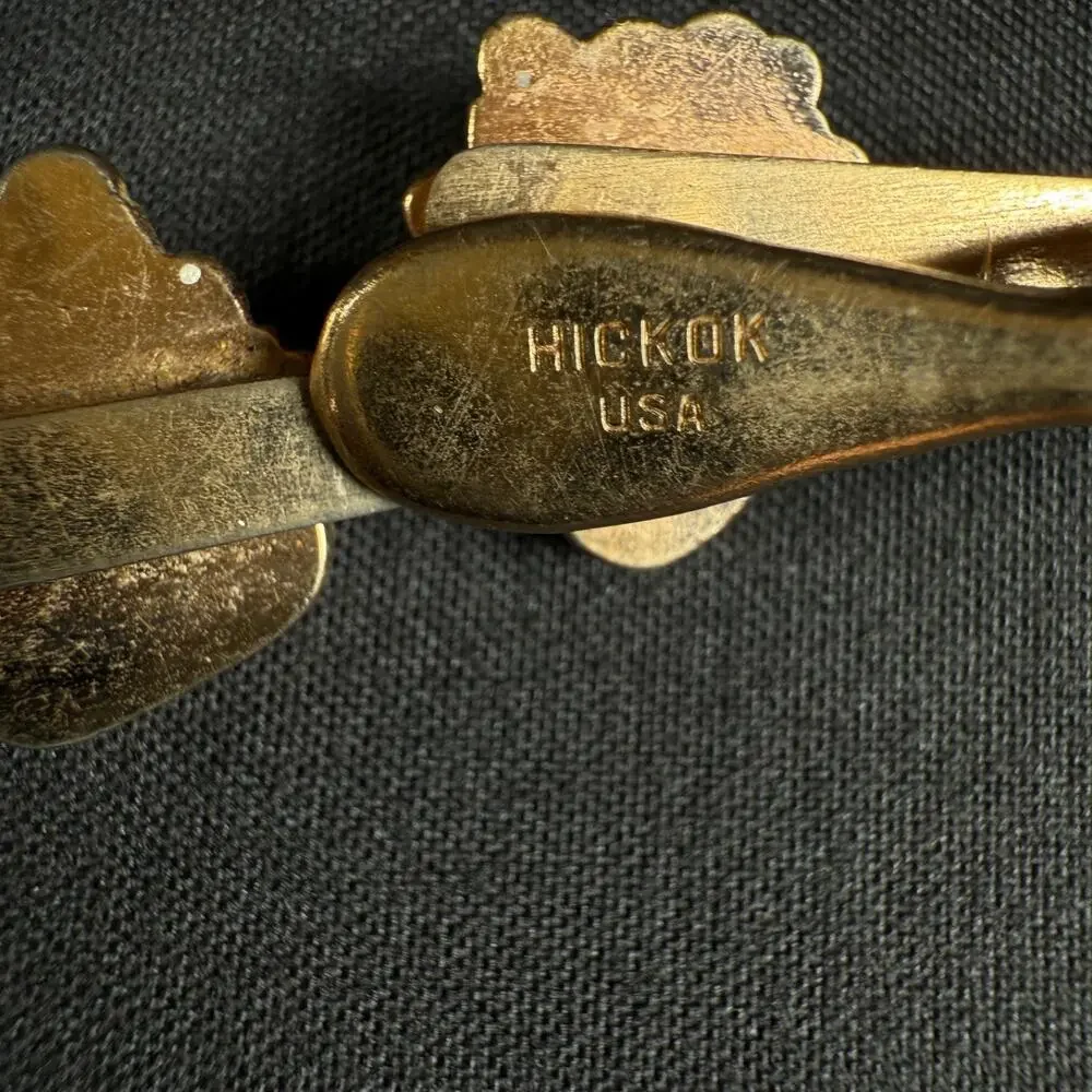 Vintage Hickok Gold Tone Theater Masks Tie Clip USA
